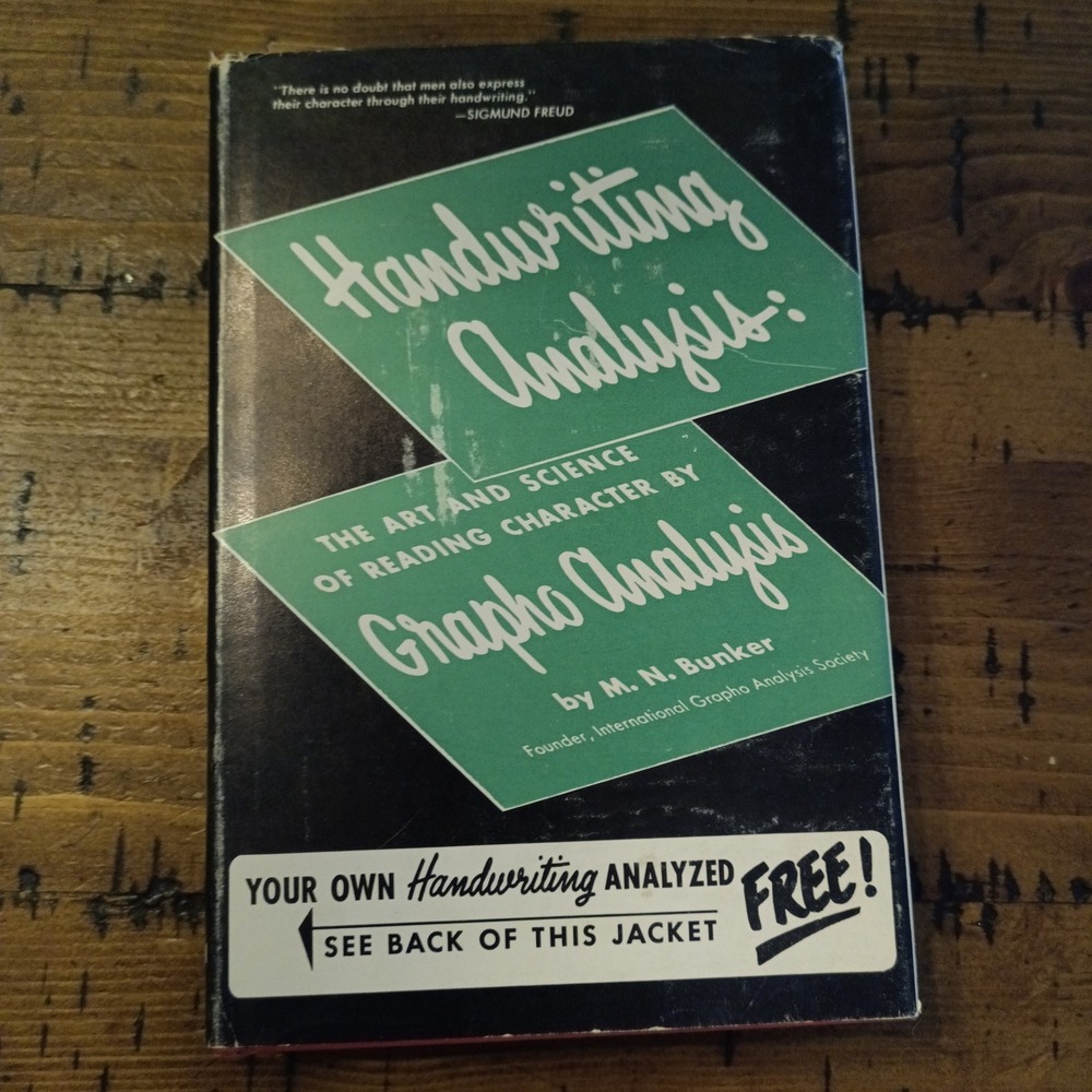 Handwriting Analysis The Art and Science of Reading Character M.N. Bunker Book